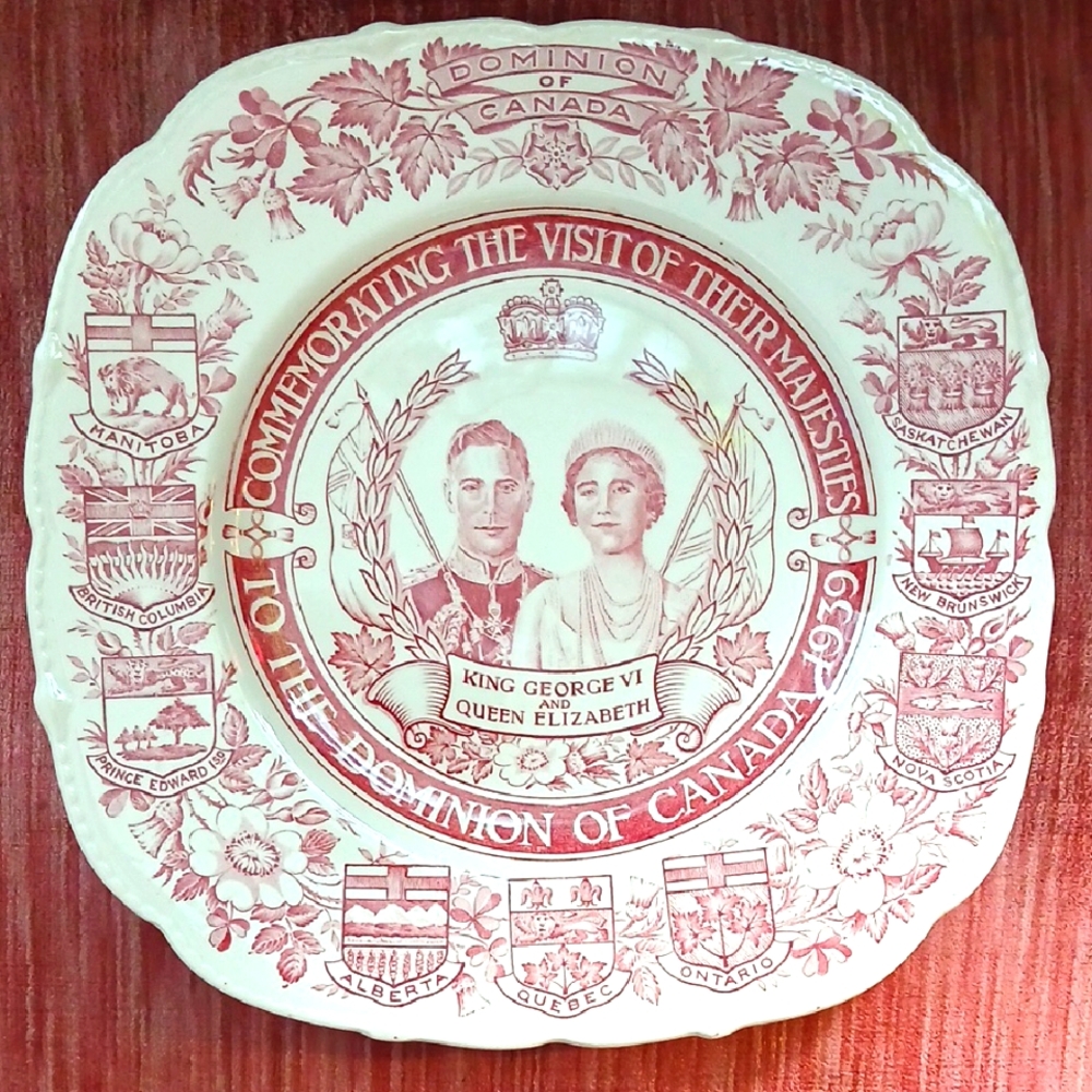 Commemorative King George VI and Queen Elizabeth Plate, 1939